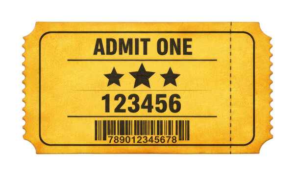 PNG Vintage admit one ticket illustration.
