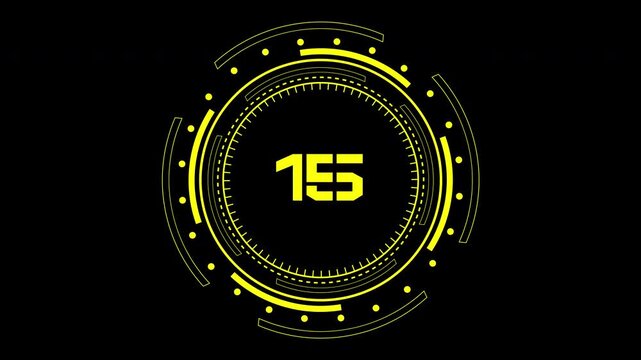 20 second countdown. Suitable for technology websites, presentations, or digital marketing content. Illustrates futuristic design with vibrant yellow neon circle numbers.