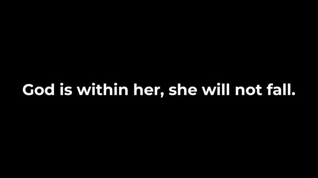 Psalm 46:5 God Is Within Her She Will Not Fall | Christian Typography Animation
