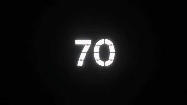Digital clock displaying time progression in seconds