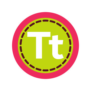Vibrant circular icon featuring 'Tt' characters, symbolizing typography, text formatting, and font selection tools for modern digital design and user interfaces