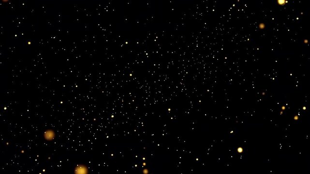 Floating glowing particles in dark cosmic space animation