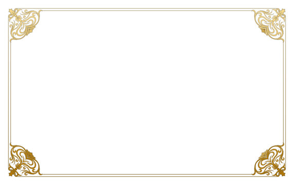 Gold frame with classic corners a design element for card making.