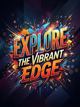 Vibrant Explosion with Glowing Text Effect.