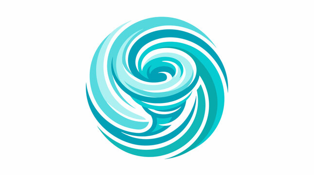 Abstract blue water swirl icon for modern branding and graphic design.