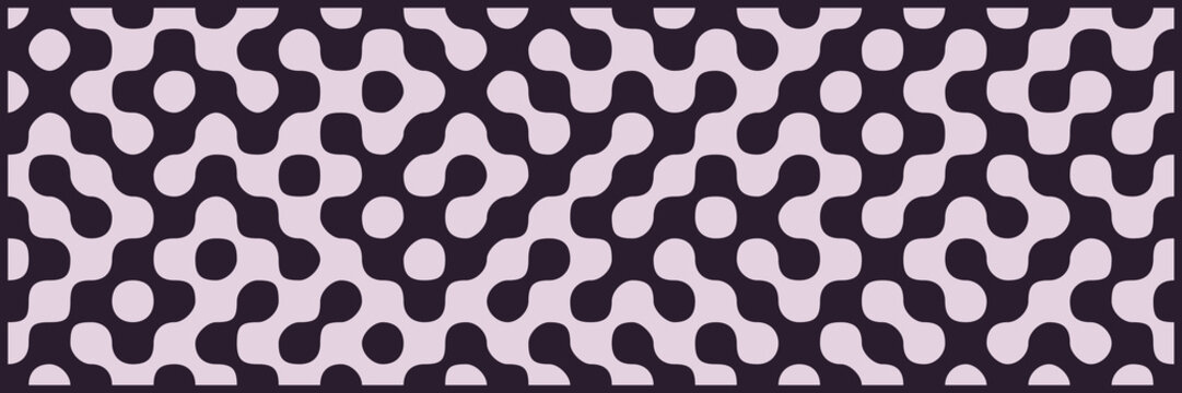 Clean mid century modern organic shapes pattern in plum and lilac
