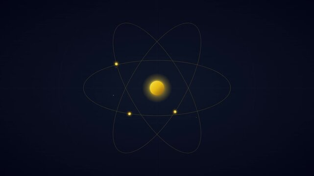 spinning atomic orbital nucleus scientific motion graphic