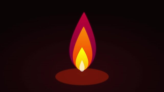 stylized fire flame flickering abstract vector motion