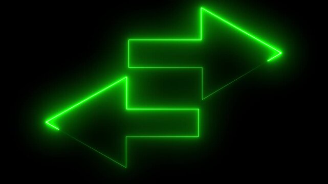 A neon green bidirectional arrow icon often used to represent exchange, transfer, or navigation.