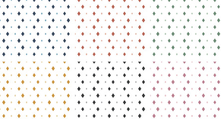 Scandinavian style diamond geometric pattern backgrounds, set of 6 color variations © sa