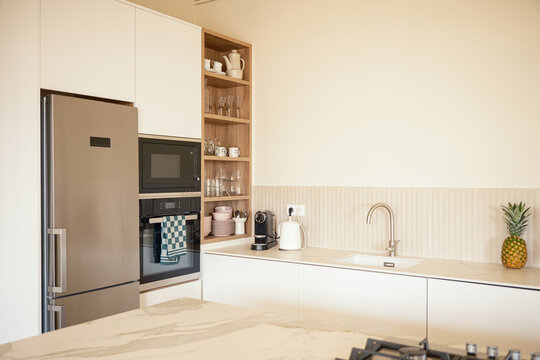 Modern and luxury white kitchen 