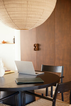 Laptop on a meeting table