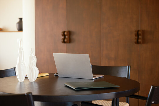 Laptop on a meeting table