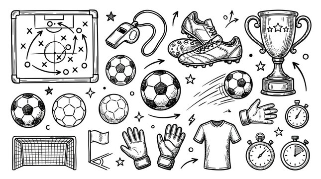 Soccer Football Sports Equipment Illustration.
