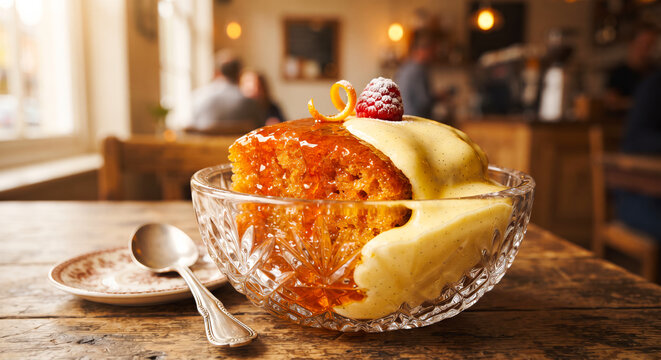 Sweet South African Malva Pudding with Rich Vanilla Sauce