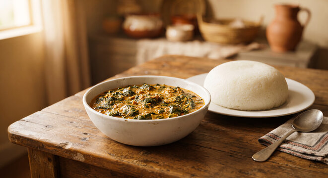 Homestyle Zambian Ifisashi Leafy Greens in Peanut Sauce