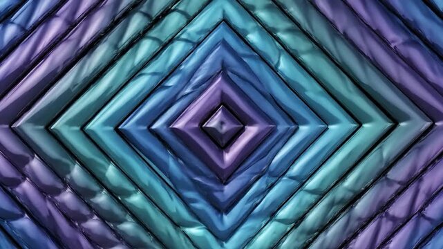 Abstract 3D geometric pattern with blue and purple diamond shapes