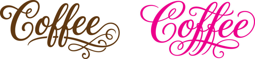 Coffee logo designs elegant script typography for cafes and coffee brands © IMRAN