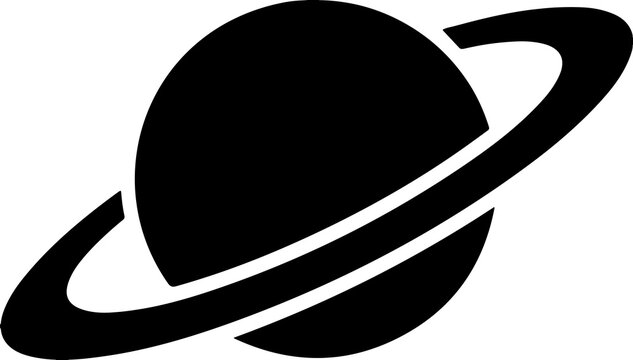 Minimalist saturn planet vector icon space silhouette