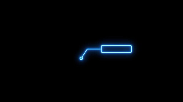 Neon blue digital hud lower third callout overlay