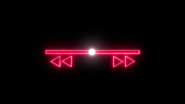 music play bar or music loading bar icon animation. play pause icon. social media timeline bar on black screen, music scroll bar animation. timeline player loading line
