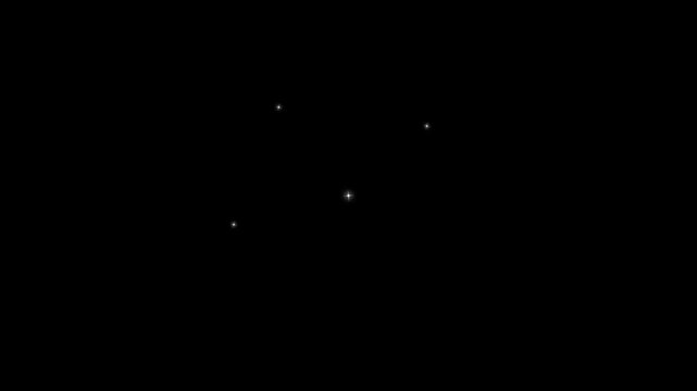White sparkling stars shine animation, glowing fairy twinkle stars, black background, festive holiday blinking lights, cartoon vector doodles, seamless looping sparkle overlay, bright glow, 4K