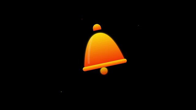 swinging notification bell reminder alert icon black background