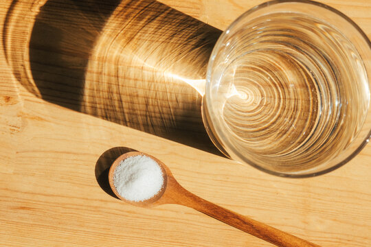 Glass Of Water And Supplement Powder