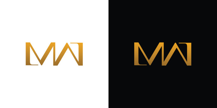 Luxury and modern letter MW initials logo design