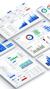 Digital HR system showing employee KPI data, team performance metrics and productivity dashboards used by organizations for workforce evaluation and human resource data driven decision making