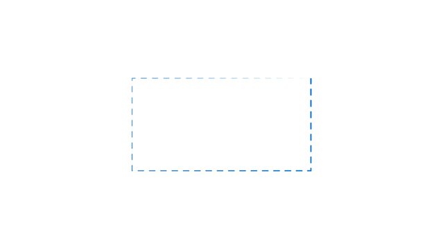 Dotted line rectangle frame blue color 4k illustration. White background  minimal border path moving beautiful 4k illustration.