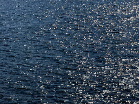 River blue sparkling water surface.