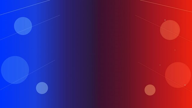 Dynamic blue and red split contrast background with circles