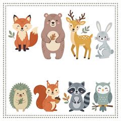 Fototapeta premium set of funny animals