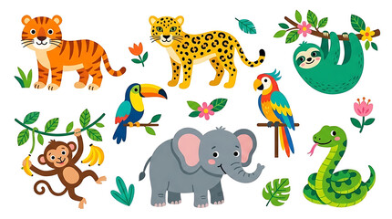 Naklejka premium set of cartoon animals