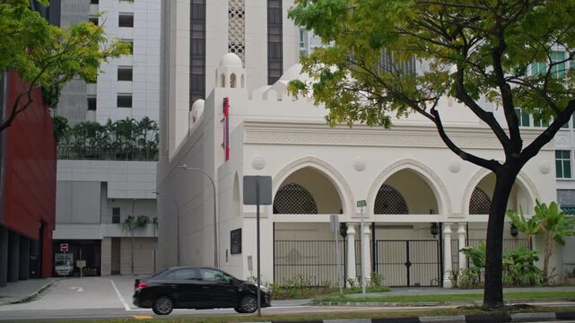 Colonial architecture along historic Singapore streets creating a timeless urban landscape with cultural heritage and memorable tourism across Asia 