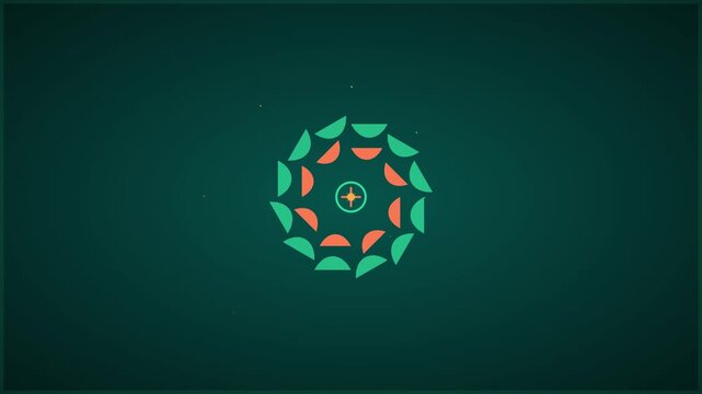 tropical teal and coral mandala vibrant vector background