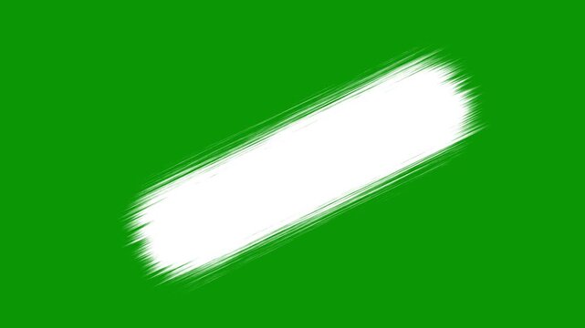 Realistic white abstract paint brush stroke animation of paint splash, white stain on green background, white line brush strokes animation footage for video effect element.4k video