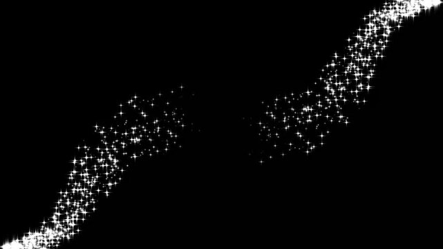 Glowing 2D star sparkle animation, doodle cartoon twinkling stars with glitter burst effect, Twinkle stars line glitter sparkles, sparkling stars shine animation on a black background, 4k video