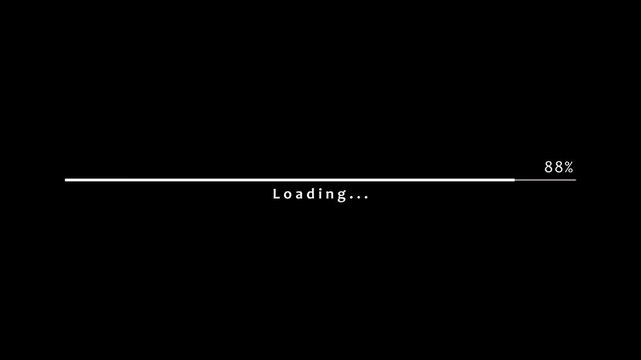 nice and simple white loading bar animation 0 to 100 percent loading animation 4k video background 16 to 9 ratio