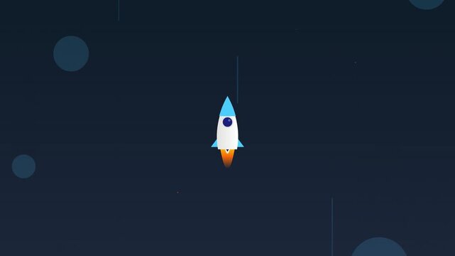 upward rocket launch startup growth motion graphic