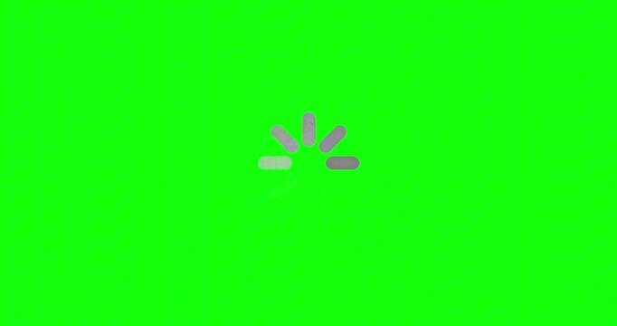 Clean circular waiting symbol for user interface, representing data processing or content retrieval, against a solid bright green screen background for easy keying 4k