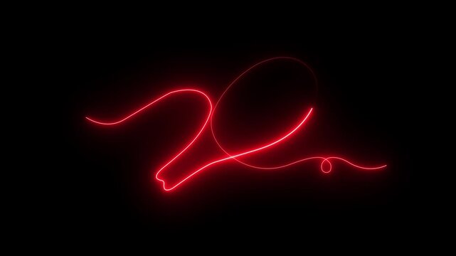 Abstract glowing neon Fried Chicken Drumstick Icon Animation on black Background. 4k motion graphics animation.