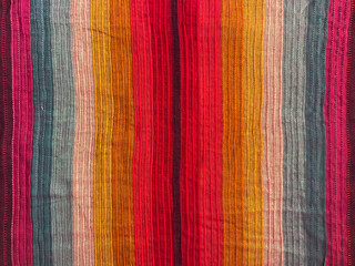 Obraz premium multicolor striped textured cotton fabric with stitched pintuck pattern