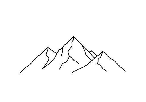 Simple mountain range silhouette illustration