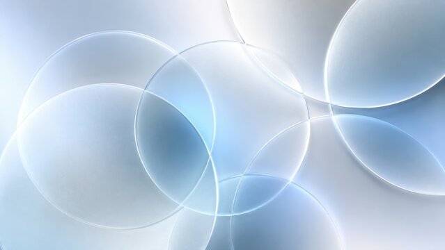 Abstract light circles modern blue and white digital art background