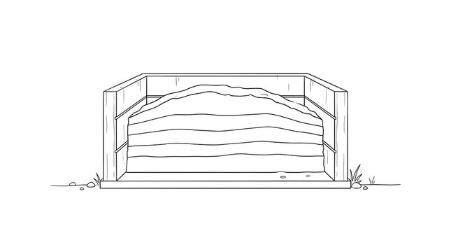 Sketch of empty wooden bunk bed