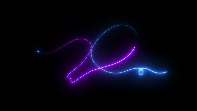 Abstract glowing neon Fried Chicken Drumstick Icon Animation on black Background. 4k motion graphics animation.