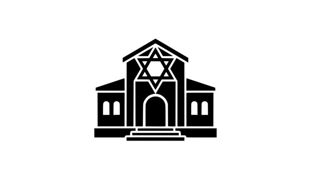 Synagogue Star Of David Glyph Icon Vector Design