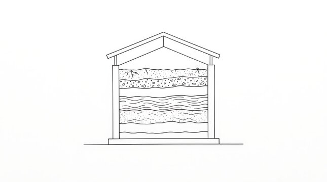 Stratigraphic layers diagram of soil cross-section